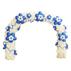 Арка плетеная из шаров «Голубые цветы» 1 метр
