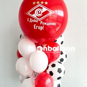 Набор воздушных шаров “Футбольные мячи и большой шар с надписью”