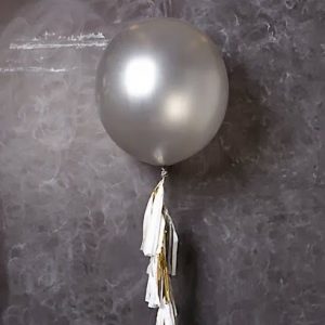Шар (91 см) Серебро с кисточками тассел, 1 шт.