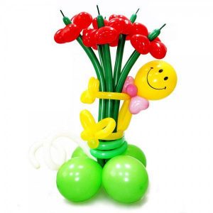Букет цветов «Веселый смайлик»