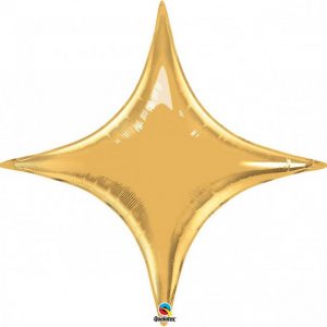 Шар (28”/71 см) Звезда, 4х-конечная, Золото