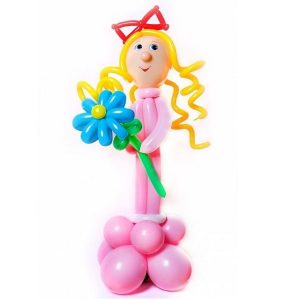 Фигура из шаров «Девочка с васильком»