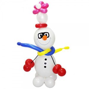 Фигура из шаров «Снеговик в шарфе»