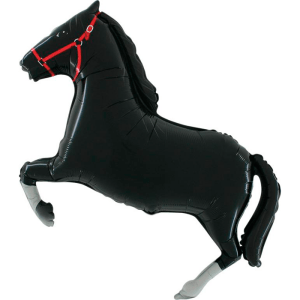 Шар (107 см) Фигура, Лошадь, Черный.