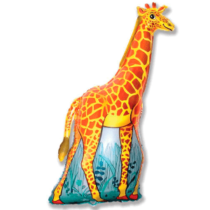 Шар (119 см) Фигура, Жираф, Оранжевый.