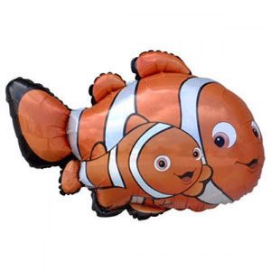 Шар (86 см) Фигура, Рыба-клоун Немо, Оранжевый.