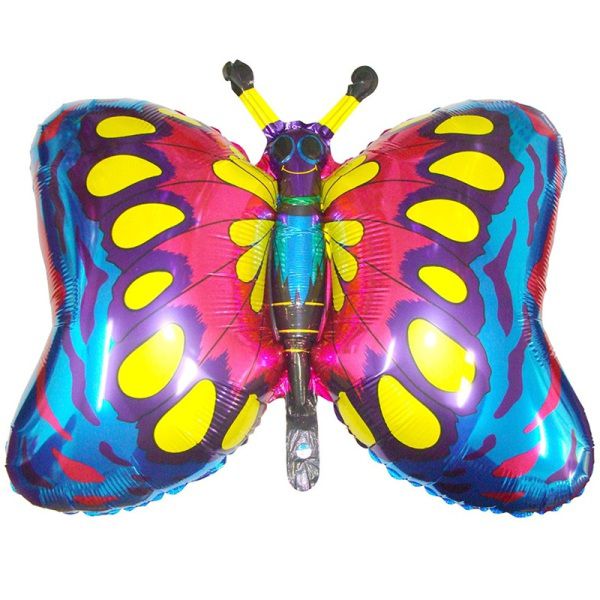 Шар (89 см) Фигура, Бабочка, Синий.