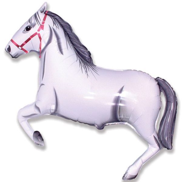 Шар (107 см) Фигура, Лошадь, Белый.