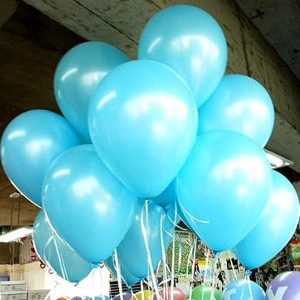 Воздушный шар с гелием (30 см.) голубой металлик, 1 шт.