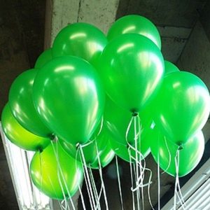 Воздушный шар с гелием (30 см.) салатовый металлик, 1 шт.