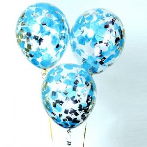 шары с синим конфетти http://onballoon.ru