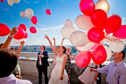 Воздушные шары на свадьбу. Компания onballoon.ru.