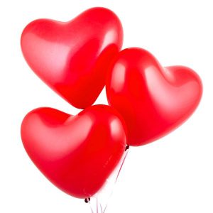 Сердца латексные красные, 1 шт, (40 см)