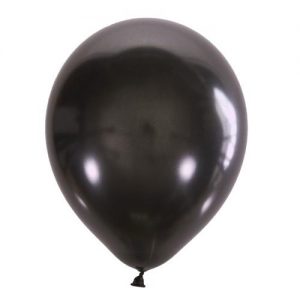 Воздушный шар черный металлик. Шар (30 см.), 1 шт.