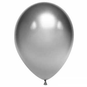 Воздушный шар серебряный хром. Шар (30 см.), 1 шт.