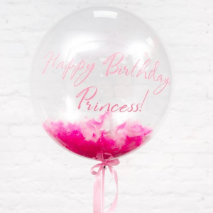 Шар прозрачный (61 см.) Bubble, Happy birthday princess. 1 шт.