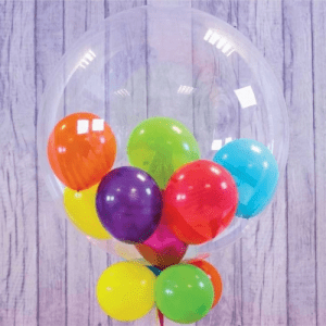 Шар прозрачный (61 см.) Bubble, Сюрприз разноцветный пастель. 1 шт.