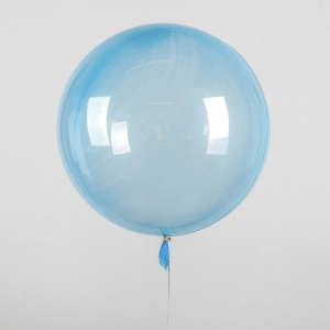 Шар прозрачный голубой (61 см.) Bubble. 1 шт.