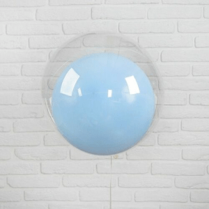 Шар в шаре голубой (61 см.) Bubble. 1 шт.