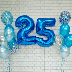 Набор воздушных шаров “Синие цифры 25”