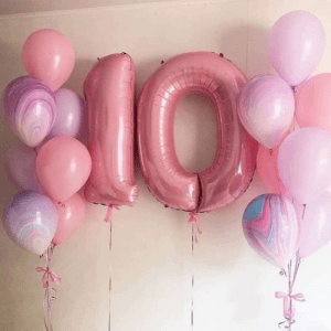 Набор воздушных шаров “10 лет Нежно розовый сет”