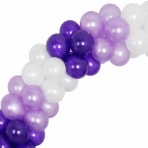 Гирлянда из шаров сиреневый-фиолетовый-белый, 1 метр.