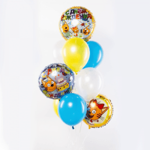 Фонтан воздушных шаров «С днём рождения»