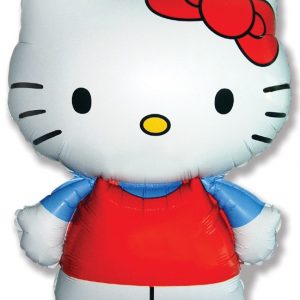 Шар (66 см.) Фигура, Hello Kitty, Котенок с бантиком, Голубой, 1 шт.