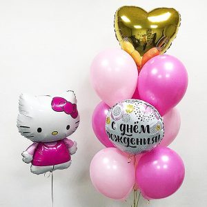 Набор шаров ” День рождения с Hello Kitty”