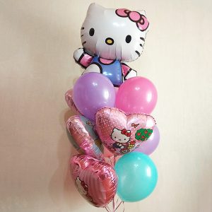 Букет шаров “Праздник с Hello Kitty”