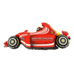 Шар (43”/109 см) Фигура, Гоночный автомобиль, Формула 1, Красный, 1 шт.