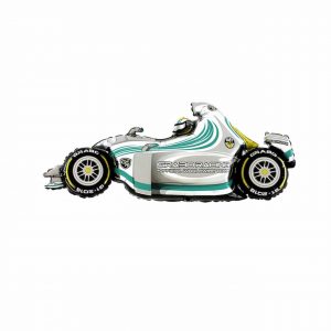 Шар (43”/109 см) Фигура, Гоночный автомобиль, Формула 1, Серый, 1 шт.