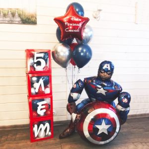 Набор шаров “С днём рождения! Капитан Америка”