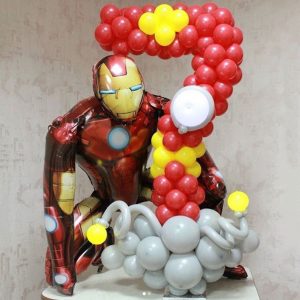 Набор шаров “Железный человек” и плетёная цифра
