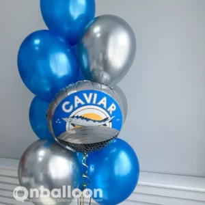 Фонтан из шаров с черной икрой