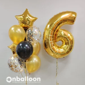 Набор золотых шаров на 6 лет