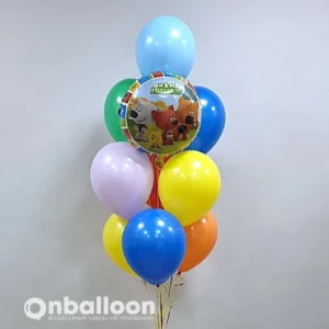Набор шаров "Мишки с букетом"