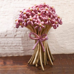 Букет из шаров “Плетеные ромашки” 21 цветок