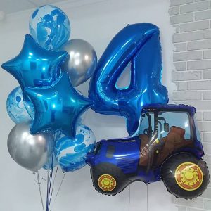 Набор шаров “Фонтан с синим трактором”