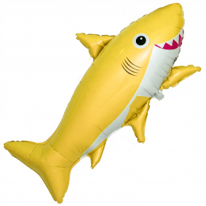 Фольгированный воздушный шар фигура (99 см) «Счастливая акула» 1 шт