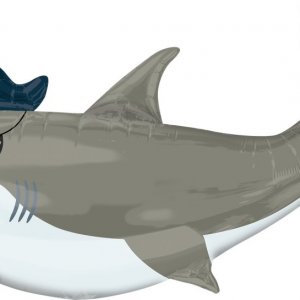 Фольгированный шар фигура (91 см.)”Акула Пират (повязка флибустьера)” 1 шт.