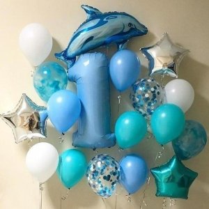 Набор шаров “Морской мир с дельфином”