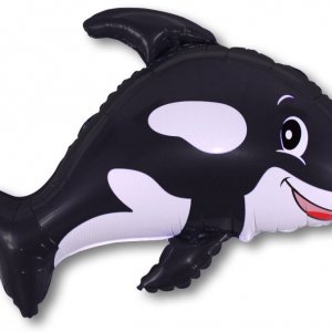 Фольгированный шар фигура (89 см.)”Морская касатка, Чёрный” 1 шт.