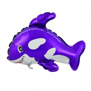 Фольгированный шар фигура (89 см.)”Морская касатка, Фиолетовый” 1 шт.