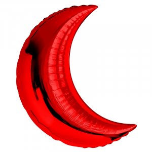 Фольгированный шар фигура (71 см.)”Полумесяц, красный” 1 шт.