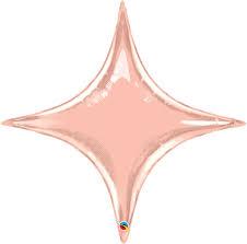 Фольгированный шар фигура (71 см.)”Звезда, 4х-конечная, розовое золото” 1 шт.