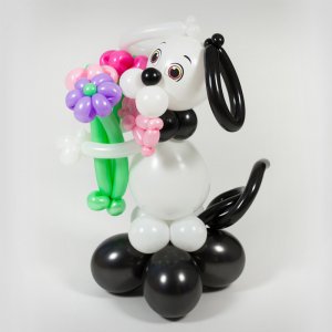 Фигура из шаров “Собака и цветы”