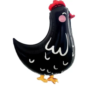 Шар (30»/76 см) Фигура, Курица, Черный, 1 шт.