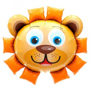 Фольгированный шар фигура (56 см.), голова, солнечный лев, 1 шт.