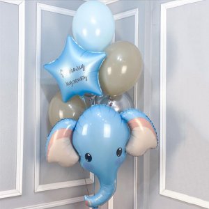 Фонтан из шаров “Голубой слоненок”